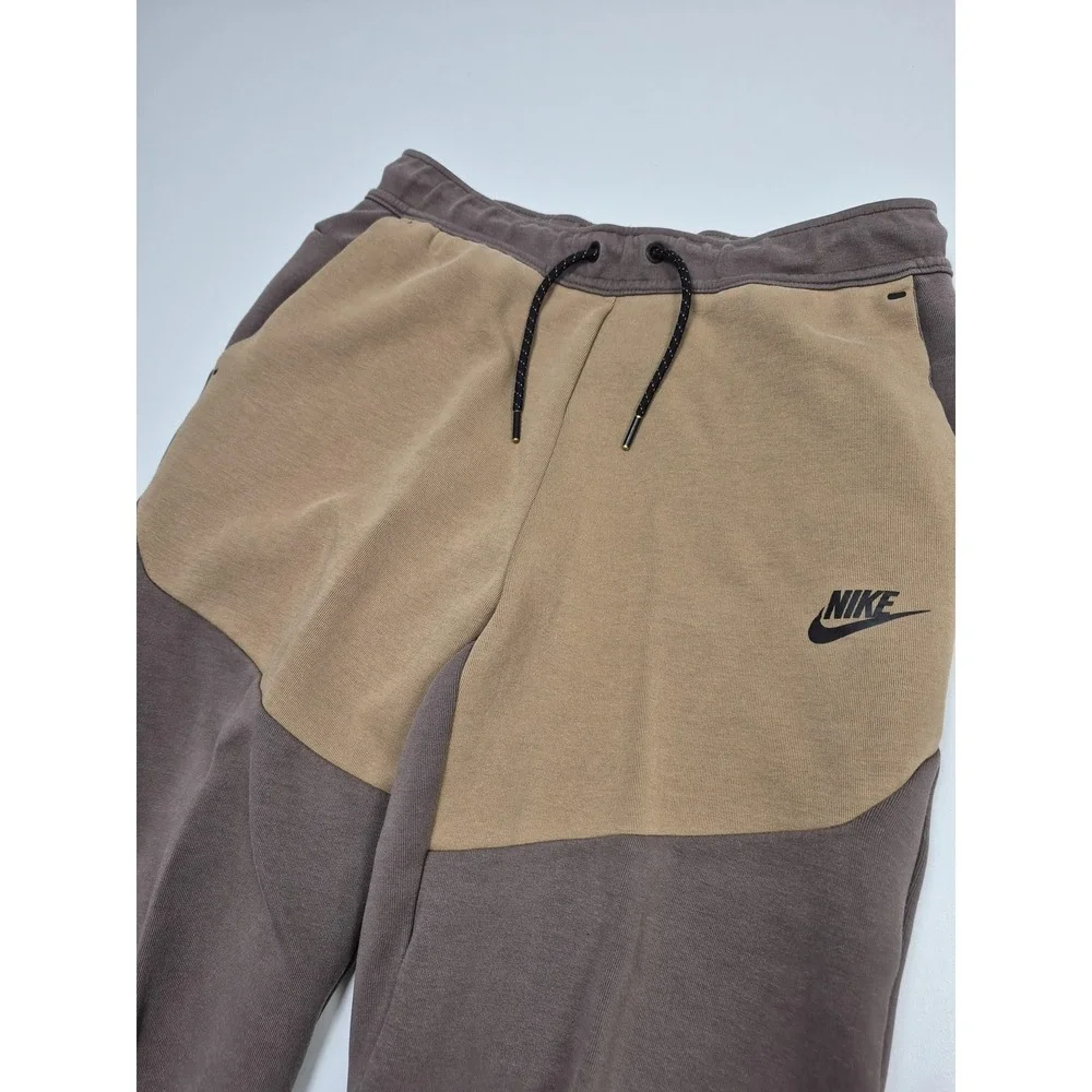 Nike Sweatpants Brown Tech Fleece Joggers Pockets Colorblock CU4495-004 Men's S